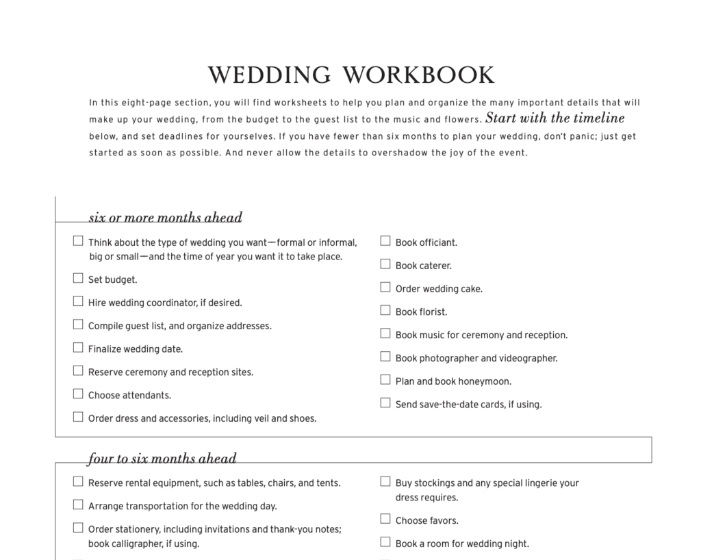 Wedding Workbook PDF screenshot
