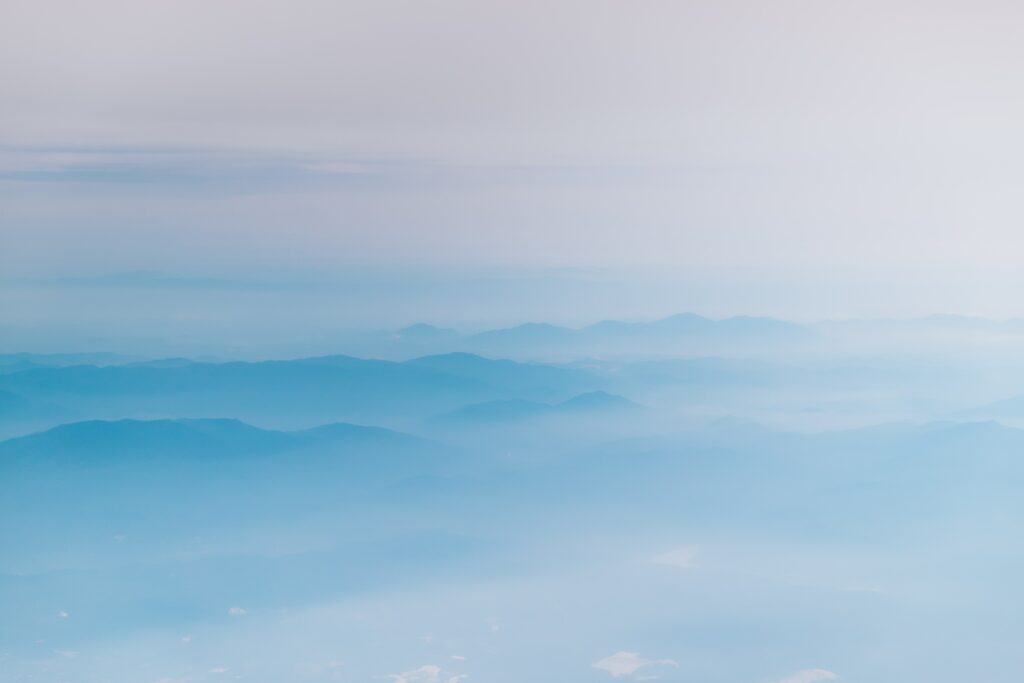 soft blue in abstract image of mountains